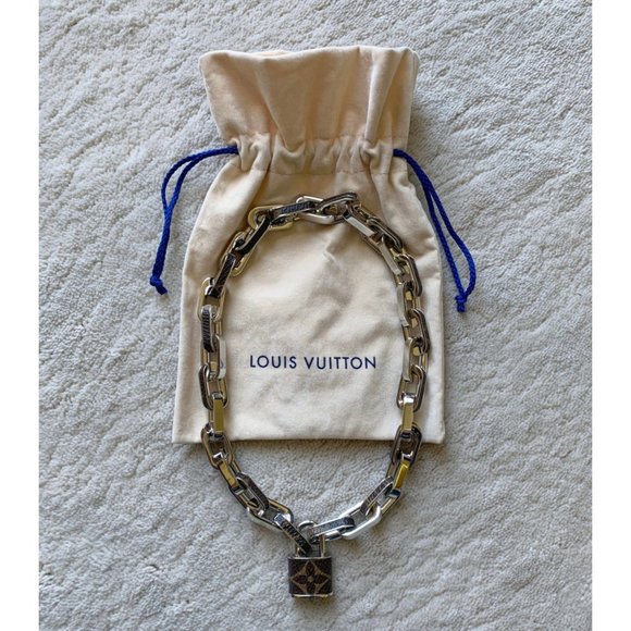ULTRA RARE Ltd Ed LOUIS VUITTON Monogram LOCK NECKLACE MP2029 - Picture 5 of 13